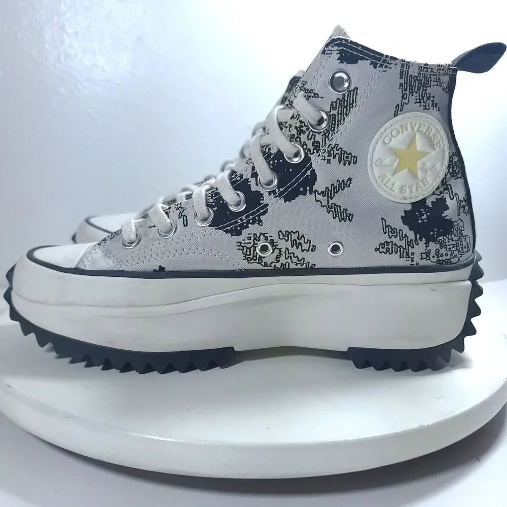 ConverseRun Star Shoes Star Hike Hi Floral Platform Saturn Gold/black Women 8
